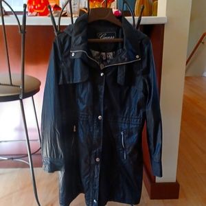 NWOT Guess black raincoat